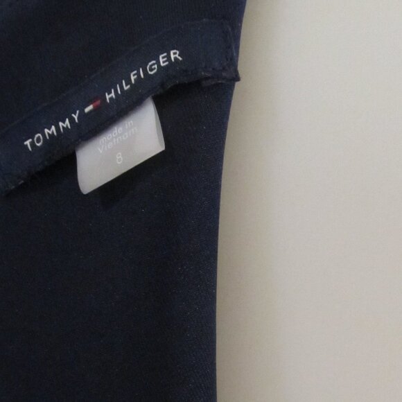 Tommy Hilfiger Black Dress Size 8 Yellow White Stripe Sleeveless Bodycon Pre-own - Picture 4 of 4